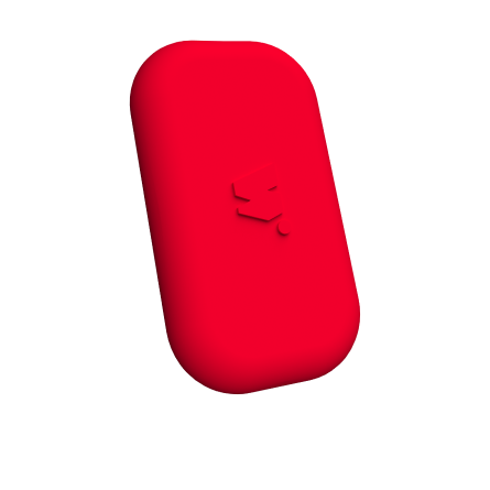 walkie rouge flash vu de côté