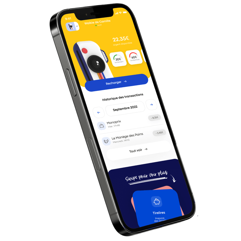 application Money Walkie personnalisée avec le walkie appareil photo