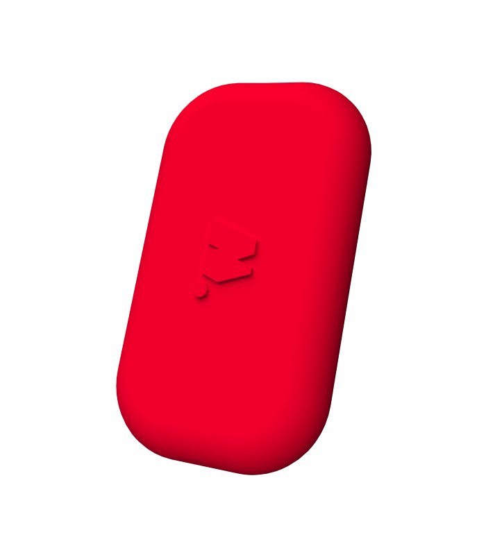 walkie rouge flash vu de côté