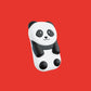 walkie panda sur un arrière plan de couleur rouge