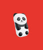 walkie panda sur un arrière plan de couleur rouge