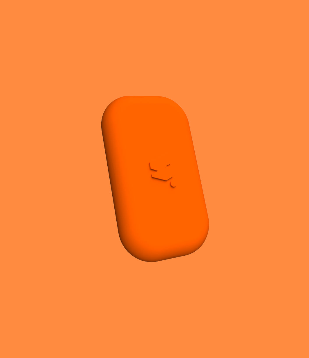 Walkie orange papaye sur un fond de couleur orange